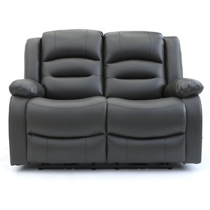 Grey Leather Effect 2 Seater Electric Recliner Sofa