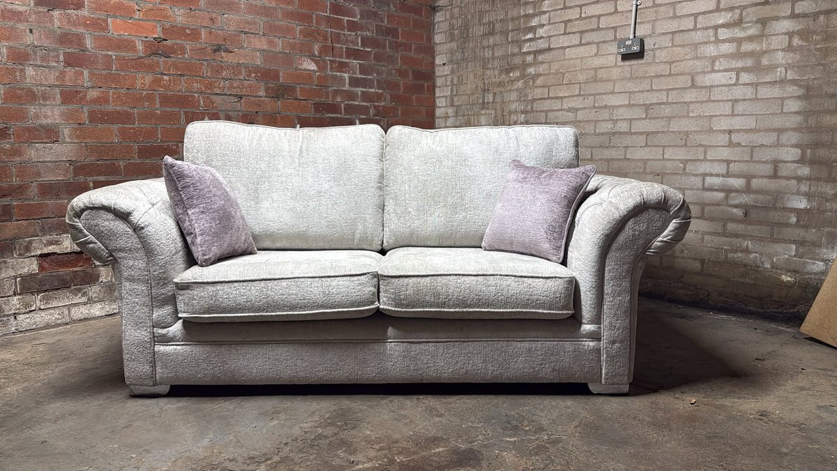 Manhattan -  3Seater Silver Fabric (Clearance)