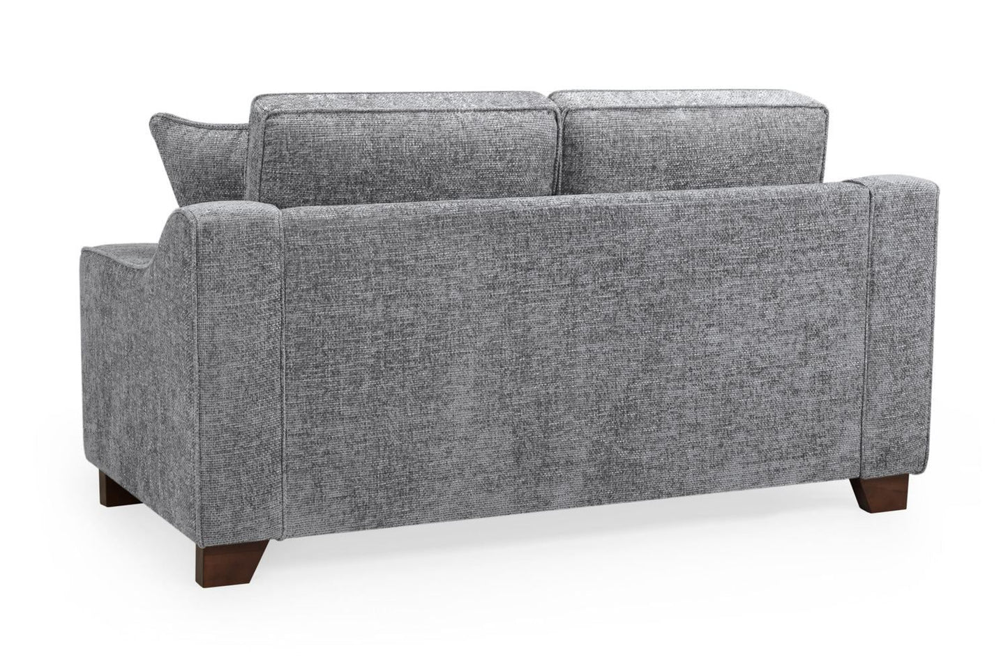 Slate Grey Fabric 2 Seater Sofa Walnut Wooden Feet