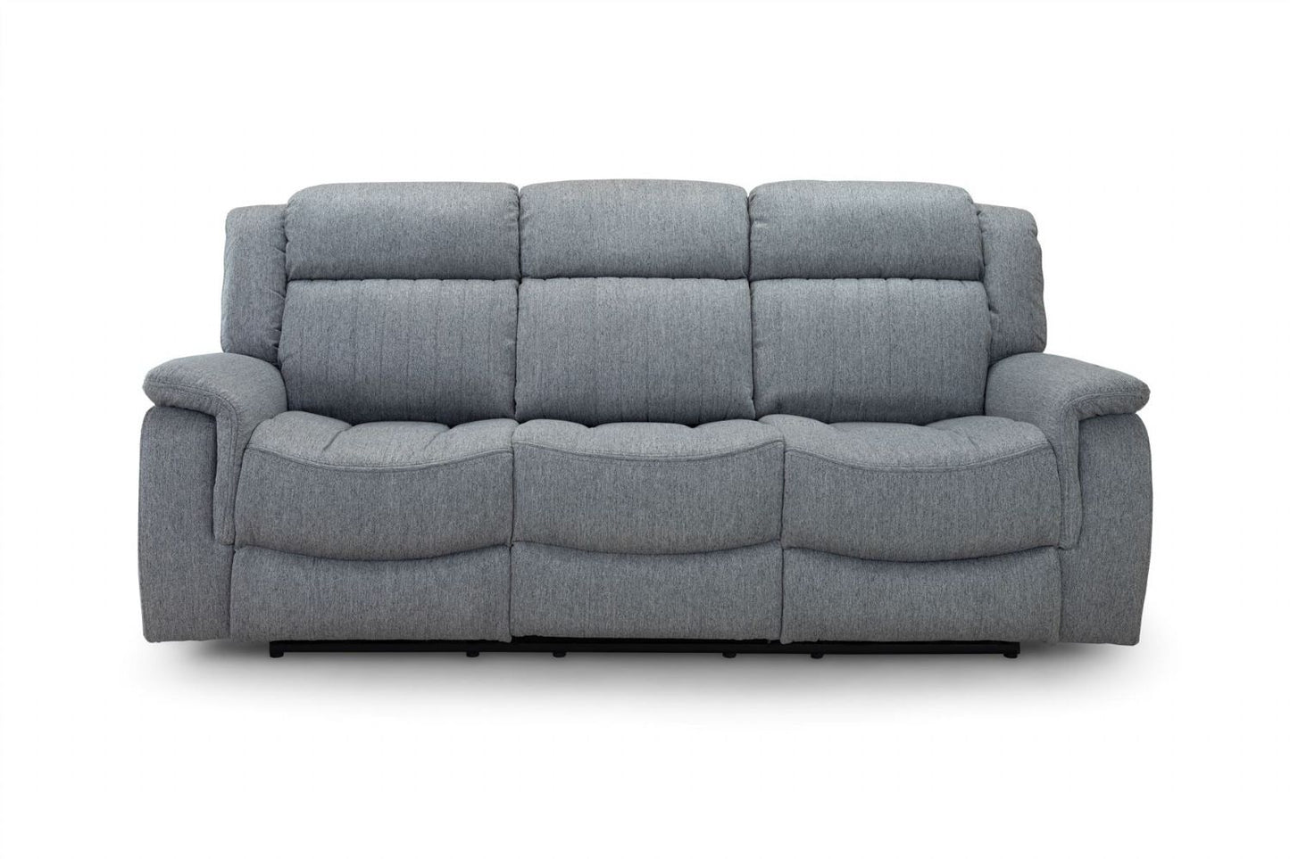 Grey Fabric 3 Seater Electric Recliner Sofa Pillow Top Arms