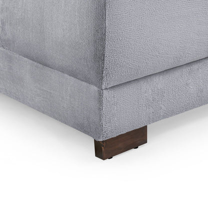 Grey Chenille Fabric Upholsterted U Shape Corner Sofa Bed