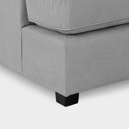 Grey Fabric Upholstery U Shape Corner Sofa Black Feet
