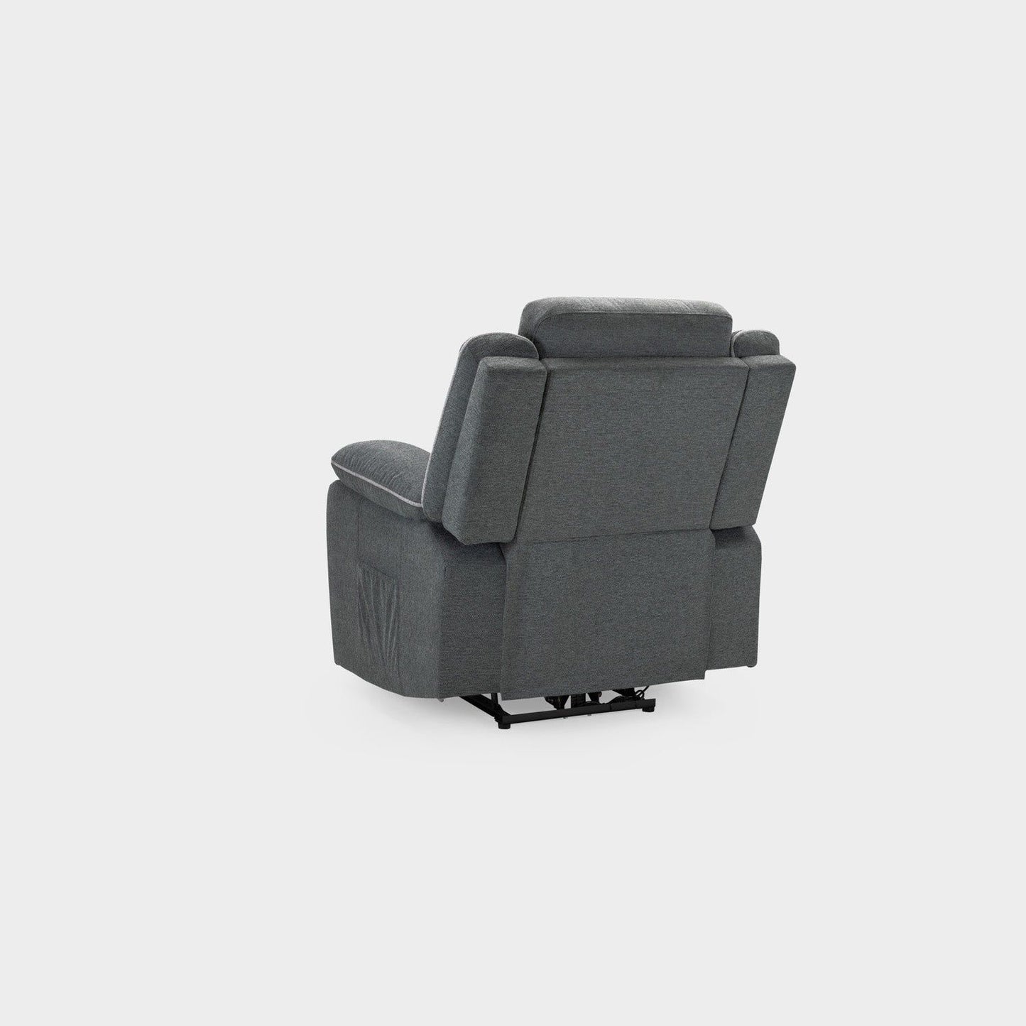 Grey Fabric Electric Recliner Armchair with Cup Holder