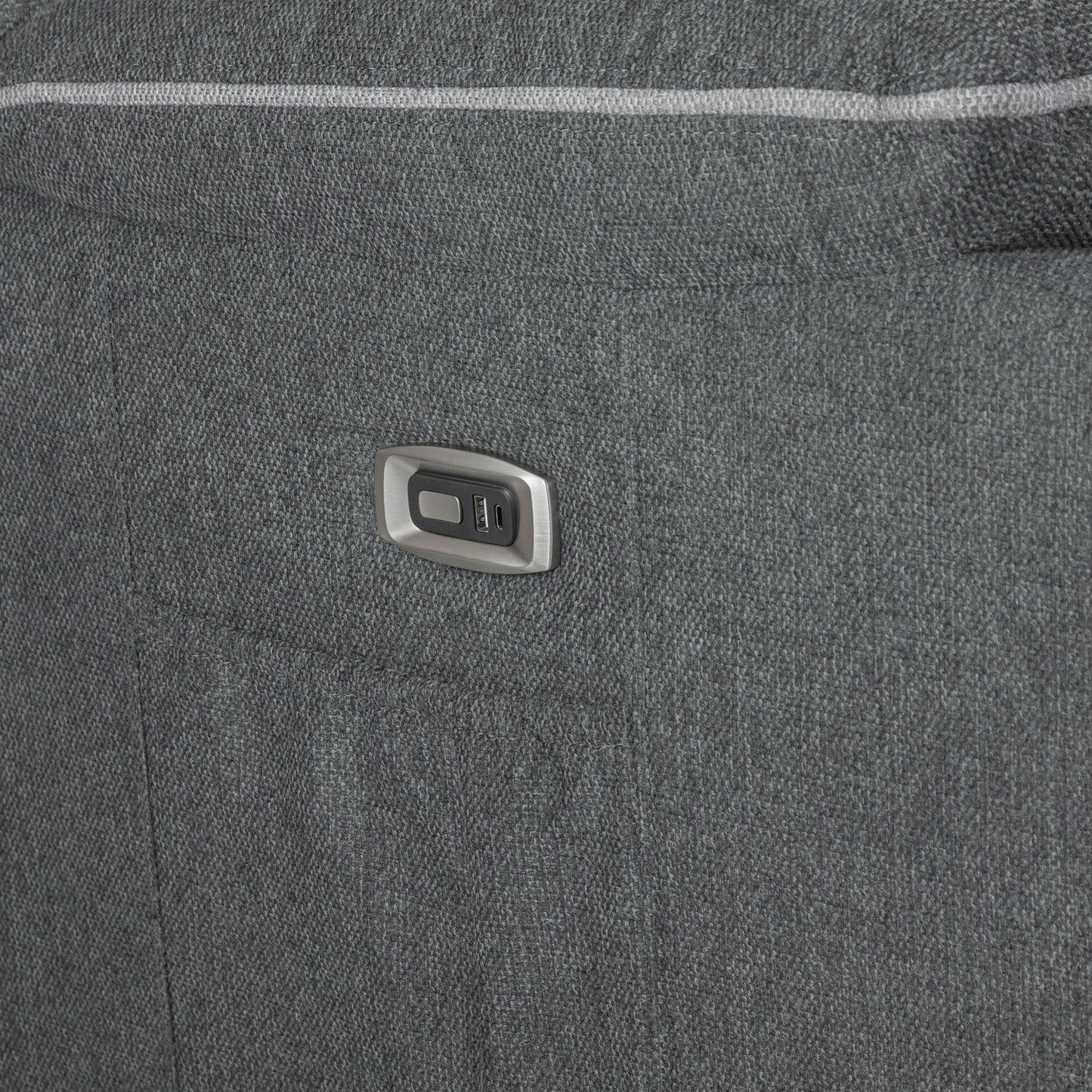 Grey Fabric Electric Recliner Armchair with Cup Holder