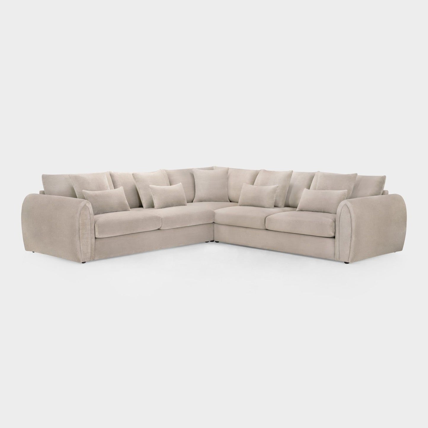 Mocha Velvet Large Corner Group Sofa 5 Seater