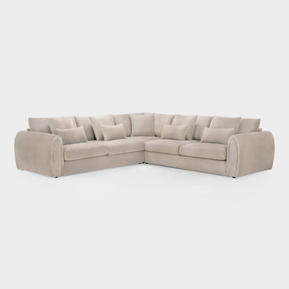 Mocha Velvet Large Corner Group Sofa 5 Seater