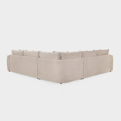 Mocha Velvet Large Corner Group Sofa 5 Seater