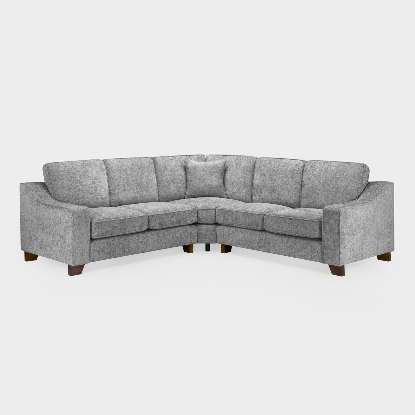 Slate Grey Fabric Large Corner Group Sofa with Wooden Feet