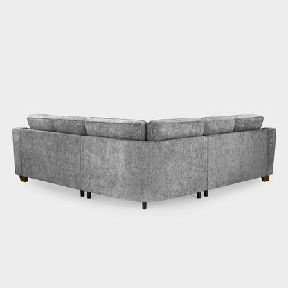 Slate Grey Fabric Large Corner Group Sofa with Wooden Feet